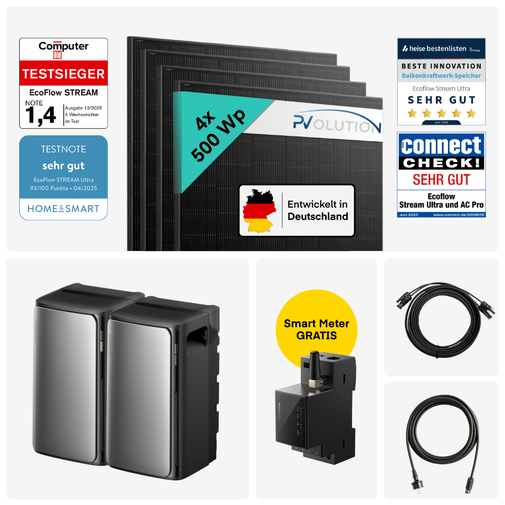 Yuma x EcoFlow - 2000W Balkonkraftwerk mit STREAM Ultra inkl. AC Pro von Yuma x EcoFlow