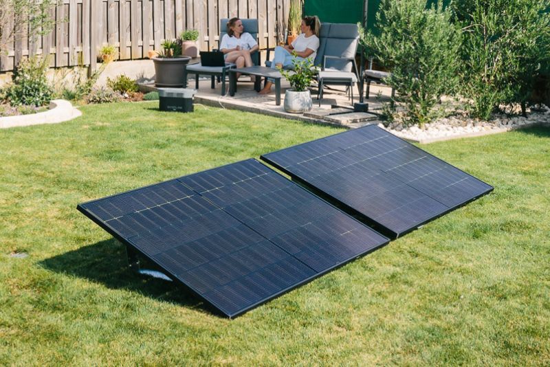 Solarpanels in Garten 