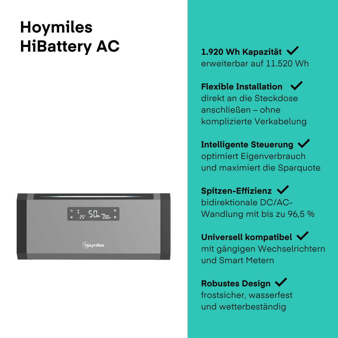 Yuma x Hoymiles - 2000W Balkonkraftwerk mit HiBattery 1920 AC von Yuma x Hoymiles