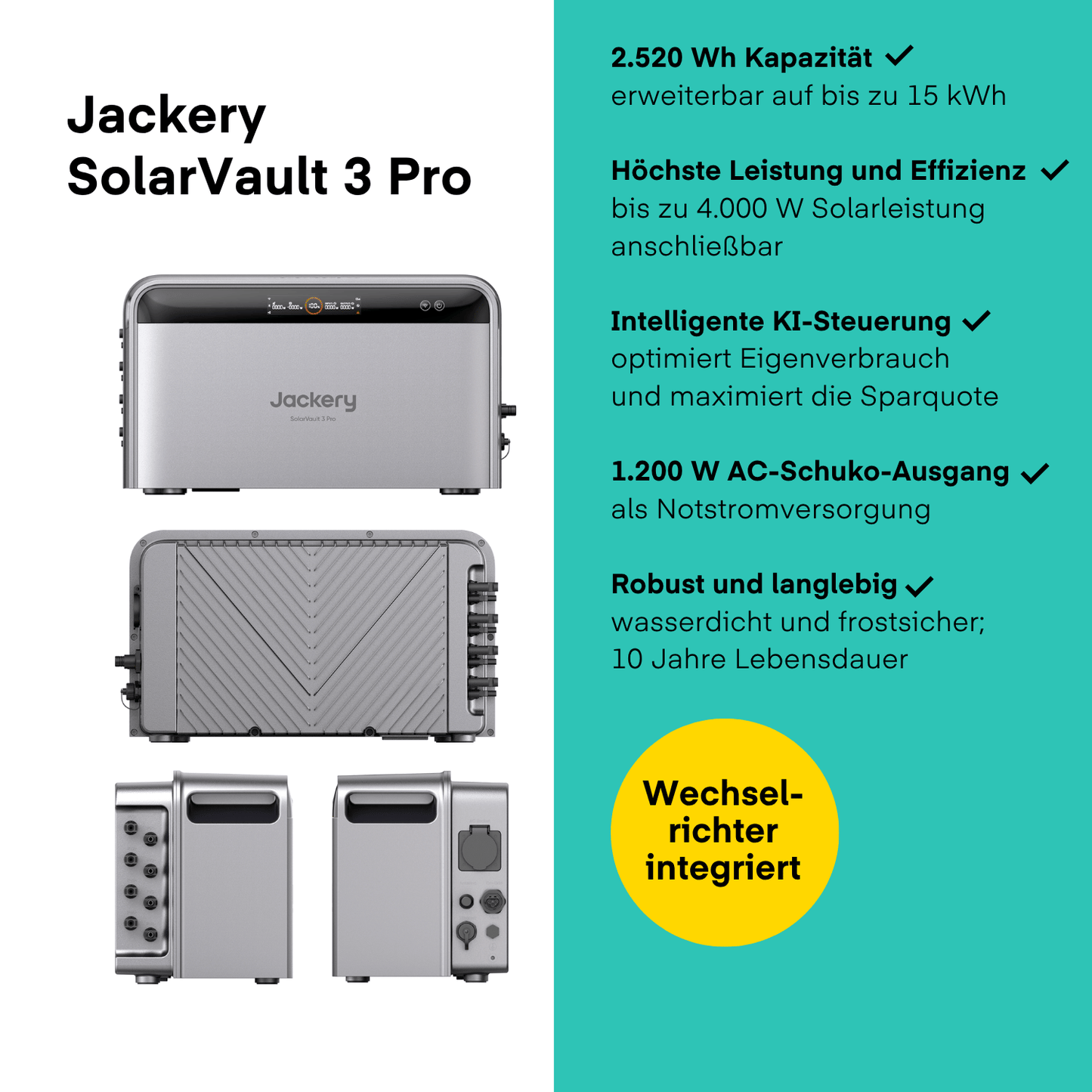 Yuma x Jackery - 1800 W Balkonkraftwerk mit SolarVault 3 Pro von Yuma x Jackery