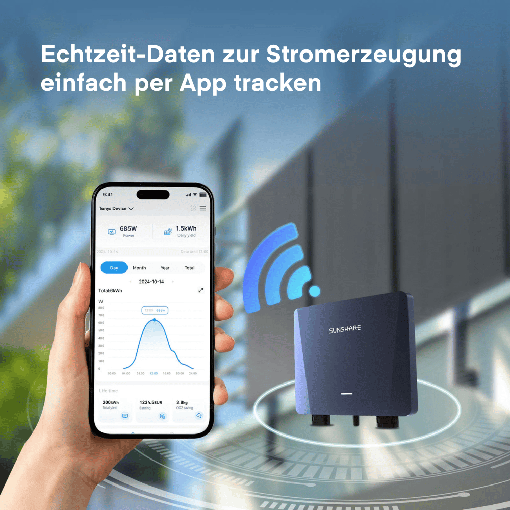 Sunshare Balkonkraftwerk 400W Betonbalkon von Sunshare