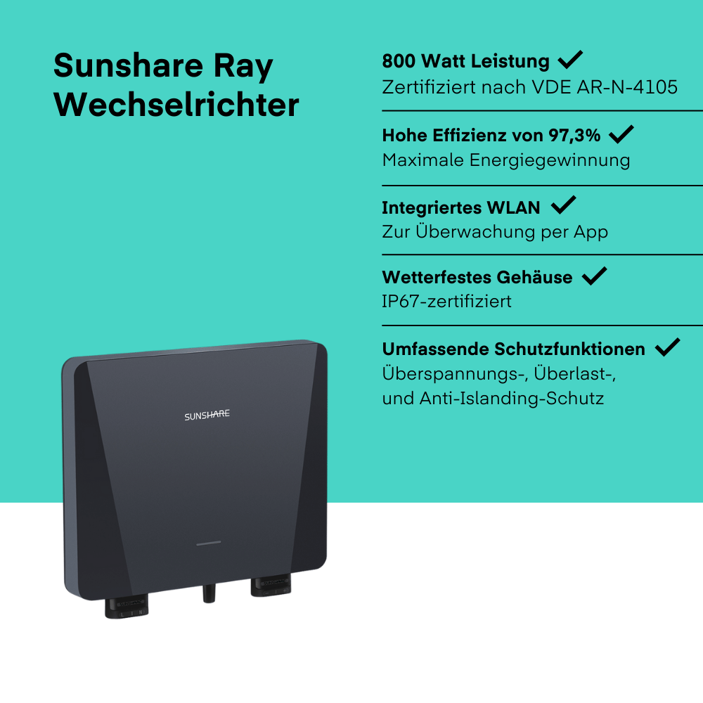 Sunshare Balkonkraftwerk 400W Betonbalkon von Sunshare