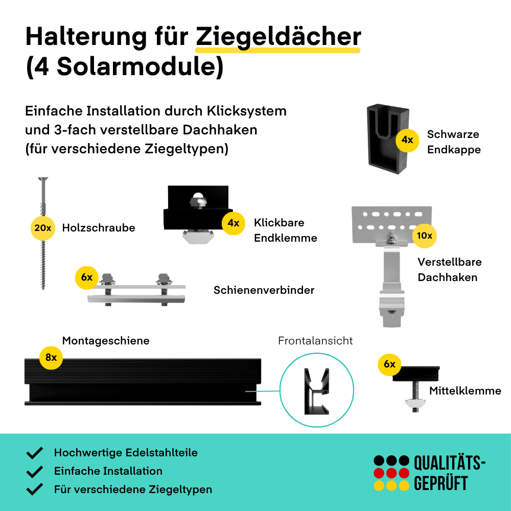 Yuma Roof (1800+) Ziegeldach Bifazial von yumoes.shop